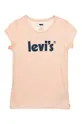 πορτοκαλί Παιδικό βαμβακερό μπλουζάκι Levi's Για κορίτσια