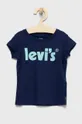 granatowy Levi's t-shirt bawełniany dziecięcy Dziewczęcy