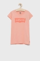 różowy Levi's t-shirt bawełniany dziecięcy Dziewczęcy