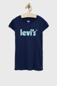 granatowy Levi's t-shirt bawełniany dziecięcy Dziewczęcy