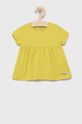 żółto - zielony United Colors of Benetton sukienka bawełniana dziecięca Dziewczęcy