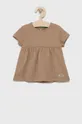 καφέ United Colors of Benetton - Παιδικό βαμβακερό φόρεμα Για κορίτσια