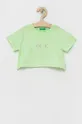 зелений Дитяча бавовняна футболка United Colors of Benetton Для дівчаток