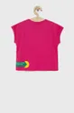 United Colors of Benetton - Παιδικό βαμβακερό μπλουζάκι x Pac-Man ροζ