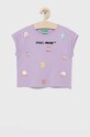 United Colors of Benetton t-shirt bawełniany dziecięcy nadruk fioletowy 3096C103I.G