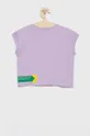 Dječja pamučna majica kratkih rukava United Colors of Benetton ljubičasta