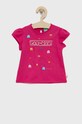 United Colors of Benetton t-shirt bawełniany dziecięcy nadruk różowy 3096G102J.P