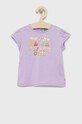 Dětské bavlněné tričko United Colors of Benetton kulatý fialová 3096G102J.P