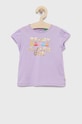 Dětské bavlněné tričko United Colors of Benetton kulatý fialová 3096G102J.P