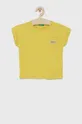 žltá Detské bavlnené tričko United Colors of Benetton Dievčenský