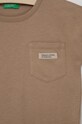 Dziewczynka United Colors of Benetton t-shirt bawełniany dziecięcy 3I1XC101N.G brązowy