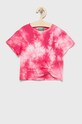 United Colors of Benetton t-shirt bawełniany dziecięcy wzorzyste różowy 3085C104S.G