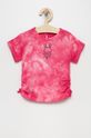 roz United Colors of Benetton tricou de bumbac pentru copii De fete