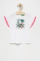 United Colors of Benetton t-shirt bawełniany dziecięcy nadruk biały 3I1XG102V.P