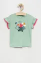 πράσινο Παιδικό βαμβακερό μπλουζάκι United Colors of Benetton Για κορίτσια