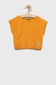 Dětské bavlněné tričko United Colors of Benetton kulatý oranžová 3MM5C104T.G