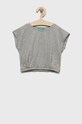 Dětské bavlněné tričko United Colors of Benetton kulatý šedá 3MM5C104T.G