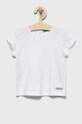 United Colors of Benetton tricou de bumbac pentru copii uni alb 3MM5G102T.P