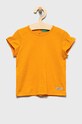 Dječja pamučna majica kratkih rukava United Colors of Benetton bez uzorka narančasta 3MM5G102T.P
