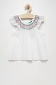 United Colors of Benetton bluza de bumbac pentru copii imprimeu alb 5DPFCQ00I.G