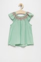 Dječja pamučna bluza United Colors of Benetton 5DPFCQ00I.G zelena SS22