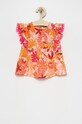 United Colors of Benetton bluza de bumbac pentru copii flori portocaliu 5IIAGQ00D.P