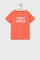 помаранчевий Дитяча бавовняна футболка Kids Only Для дівчаток