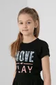 4F t-shirt bawełniany dziecięcy czarny
