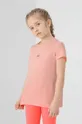 Dječja pamučna majica kratkih rukava 4F roza