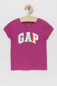 fuksja GAP t-shirt bawełniany dziecięcy Dziewczęcy
