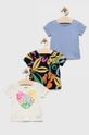multicolor GAP t-shirt bawełniany dziecięcy (3-pack) Dziewczęcy