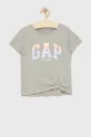 серый GAP детская хлопковая футболка Для девочек