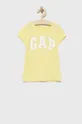 Dětské bavlněné tričko GAP jasně žlutá