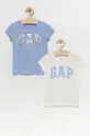 jasny niebieski GAP t-shirt bawełniany dziecięcy (2-pack) Dziewczęcy