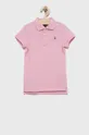 ροζ Παιδικά βαμβακερά μπλουζάκια πόλο Polo Ralph Lauren Για κορίτσια