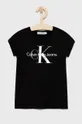 czarny Calvin Klein Jeans T-shirt bawełniany dziecięcy IG0IG01291.PPYY Dziewczęcy