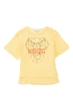 żółty Kenzo Kids t-shirt bawełniany dziecięcy Dziewczęcy