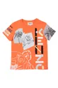 Παιδικό βαμβακερό μπλουζάκι Kenzo Kids πορτοκαλί