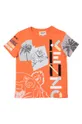 Kenzo Kids t-shirt bawełniany dziecięcy pomarańczowy