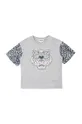 sivá Detské bavlnené tričko Kenzo Kids Dievčenský