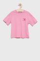 różowy Diadora t-shirt bawełniany dziecięcy Dziewczęcy
