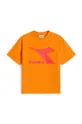 pomarańczowy Diadora t-shirt bawełniany dziecięcy Dziewczęcy