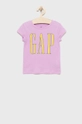 GAP t-shirt bawełniany dziecięcy beżowy