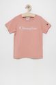 ostry różowy Champion t-shirt bawełniany dziecięcy 404336 Dziewczęcy