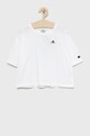 Champion t-shirt bawełniany dziecięcy 404337 aplikacja biały 404337