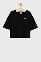 Champion t-shirt bawełniany dziecięcy 404337 aplikacja czarny 404337