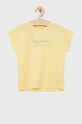Pepe Jeans tricou de bumbac pentru copii imprimeu galben PG502460.037