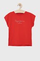 Pepe Jeans t-shirt bawełniany dziecięcy aplikacja czerwony PG502460.255