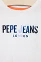 Детская хлопковая футболка Pepe Jeans белый