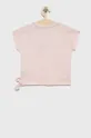 Детская хлопковая футболка Pepe Jeans розовый